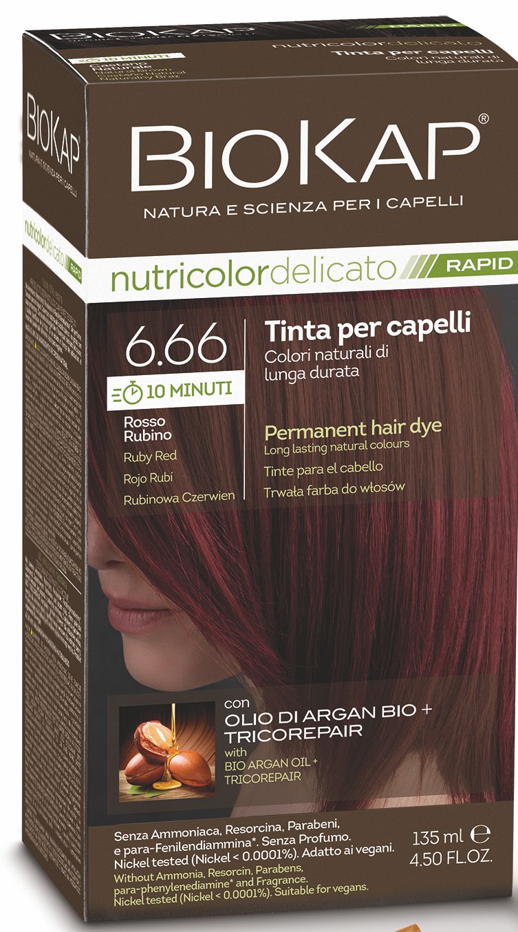 BIOKAP DELICATO RAPID barva na vlasy - 6.66 Rub&#237;nově červen&#225; 135 ml