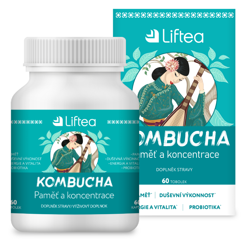 LIFTEA KOMBUCHA - PAMĚŤ A KONCENTRACE 60 tob.