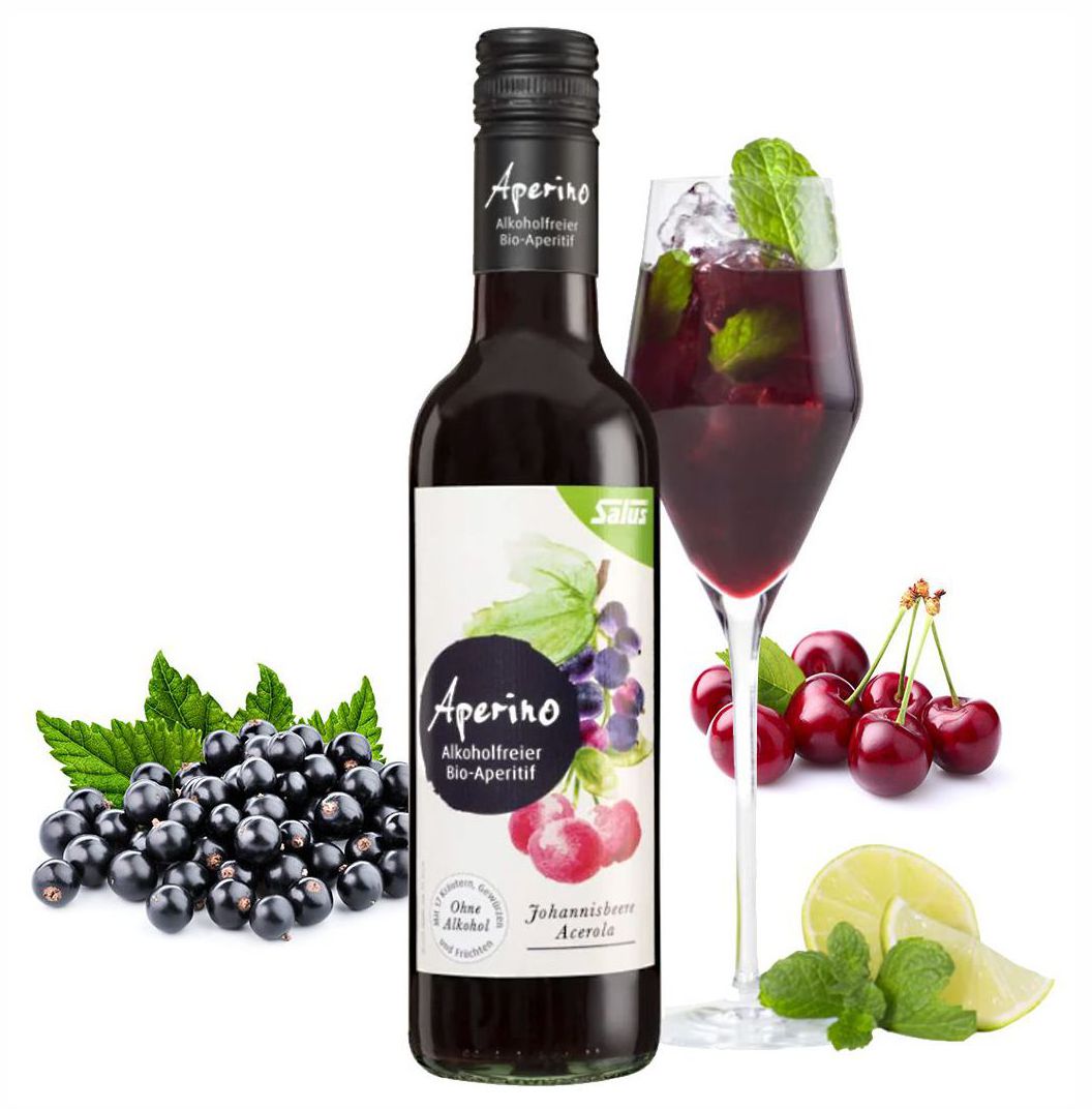 SALUS BIO Aperino Bylinn&#253; aperitiv bez alkoholu s ryb&#237;zem a acerolou 370 ml