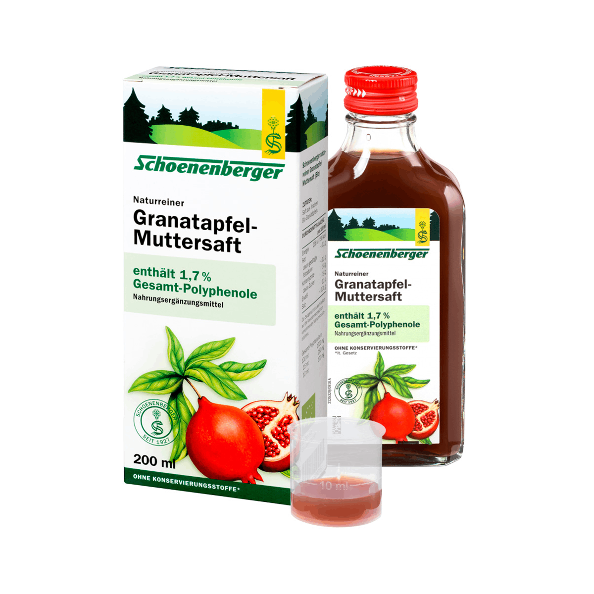 SCHOENENBERGER BIO Čerstv&#225; rostlinn&#225; št&#225;va  - Gran&#225;tov&#233; jabl&#237;čko 200ml