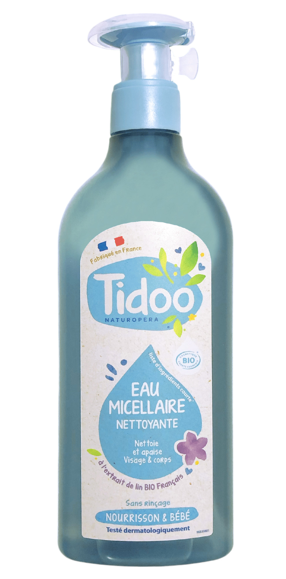 TIDOO BIO/ORGANIC Čistic&#237; micel&#225;rn&#237; voda s měs&#237;čkem pro obličej a tělo BIO, 500 ml