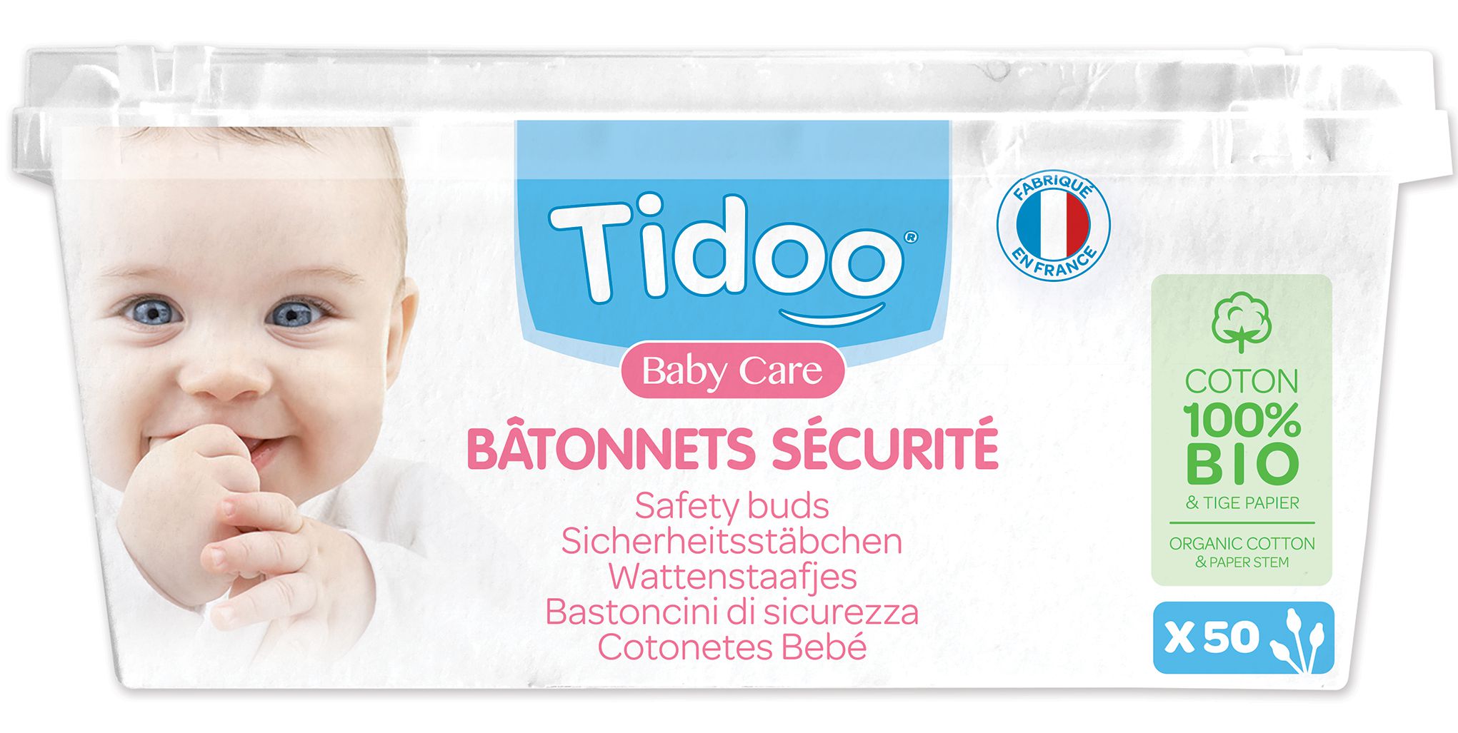 TIDOO BIO/ORGANIC Jemn&#233; bavlněn&#233; čist&#237;c&#237; tyčinky (50ks)