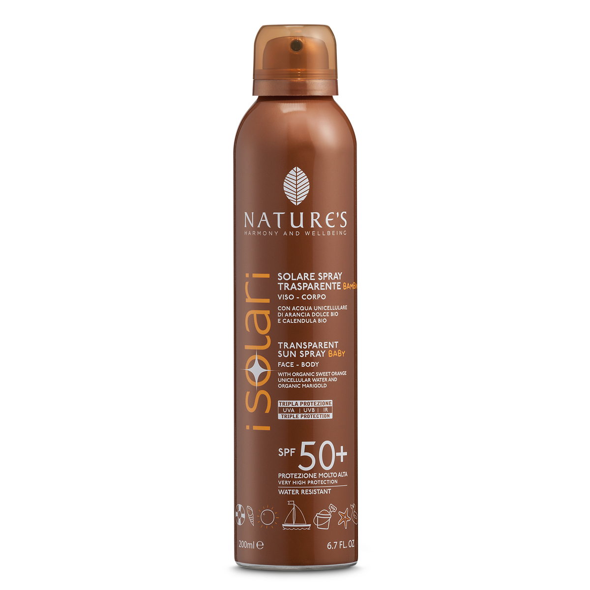 NATURE&#180;s I SOLARI - opalovac&#237; transparentn&#237; sprej pro děti SPF 50+, 200 ml