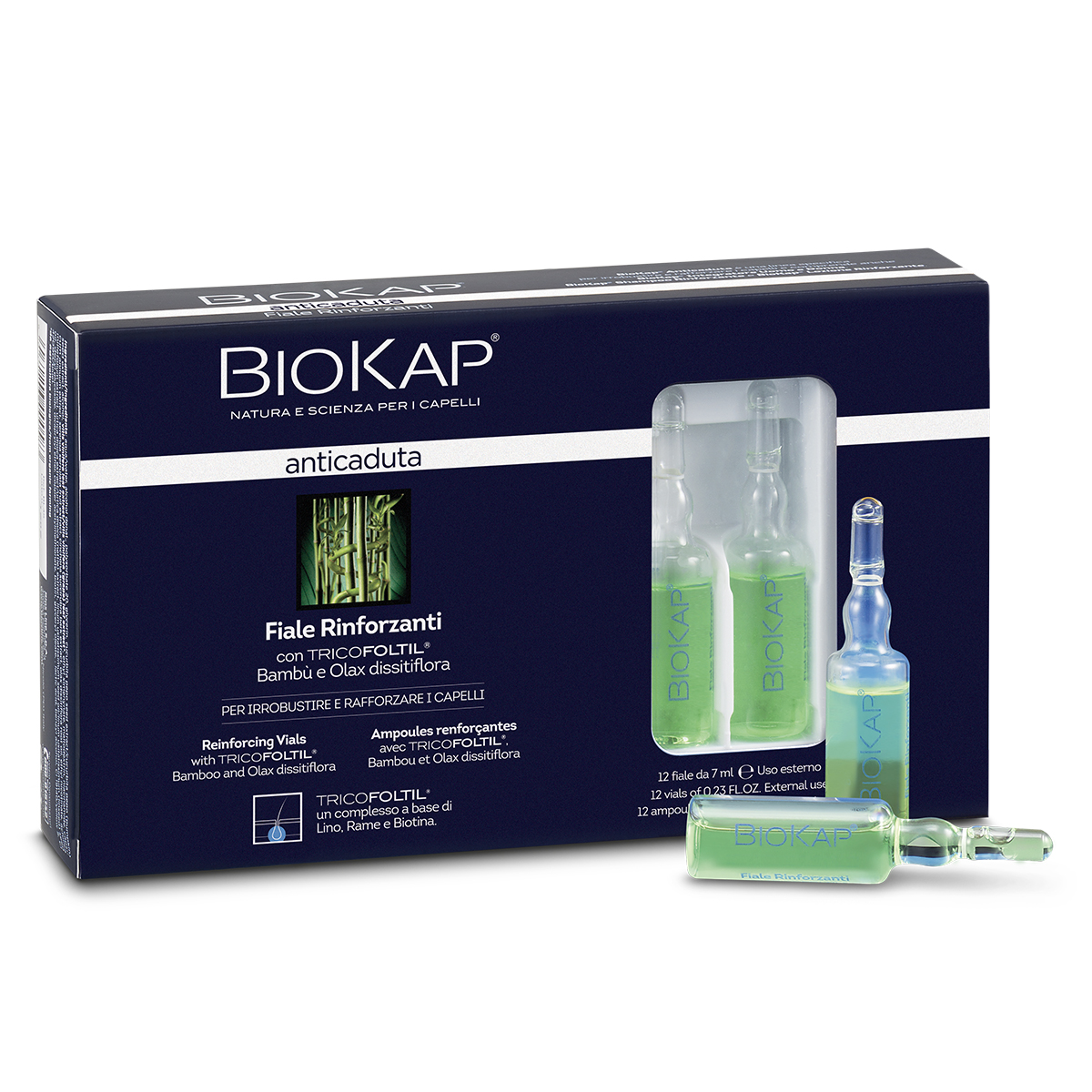 BIOKAP Ampule proti pad&#225;n&#237; vlasů FORTE s TRICOFOLTILEM 12x7 ml