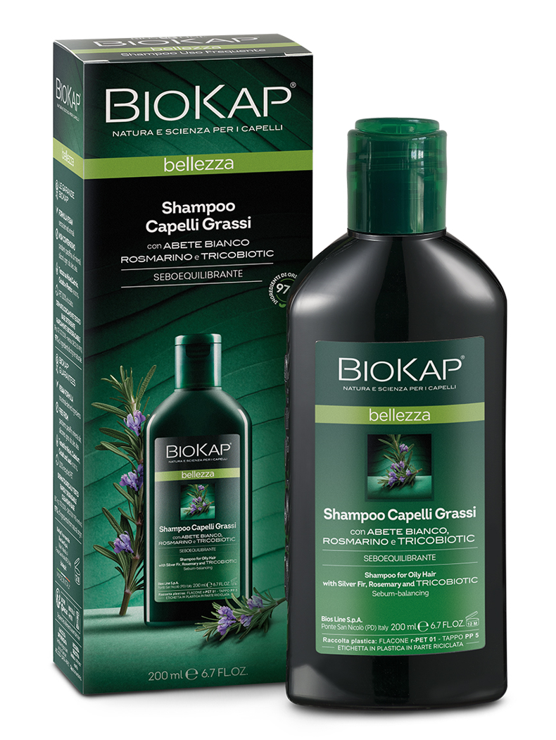 BIOKAP BELLEZZA šampon pro mastící se vlasy s komplexem TRICOBIOTIC  200 ml