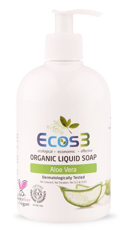 ECOS3 Organick&#233; tekut&#233; m&#253;dlo 500ml - ALOE VERA