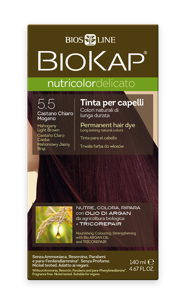 BIOKAP NUTRICOLOR DELICATO - Barva na vlasy - 5.50 Hněd&#225; - světl&#253; mahagon 140 ml