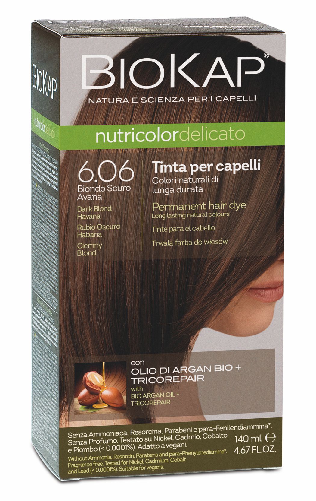 BIOKAP NUTRICOLOR DELICATO - Barva na vlasy - 6.06 Blond tmav&#225; Havana 140 ml   