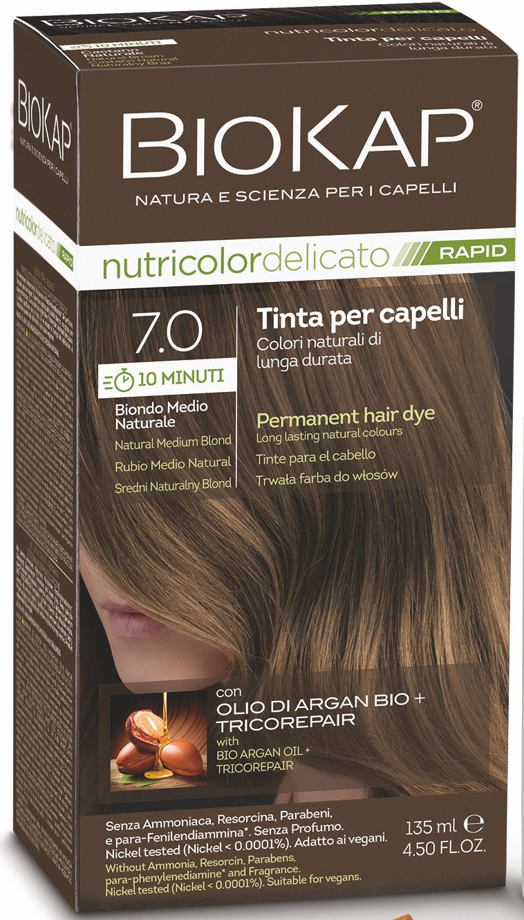 BIOKAP DELICATO RAPID barva na vlasy - 7.0 Středn&#237; blond př&#237;rodn&#237; 135 ml