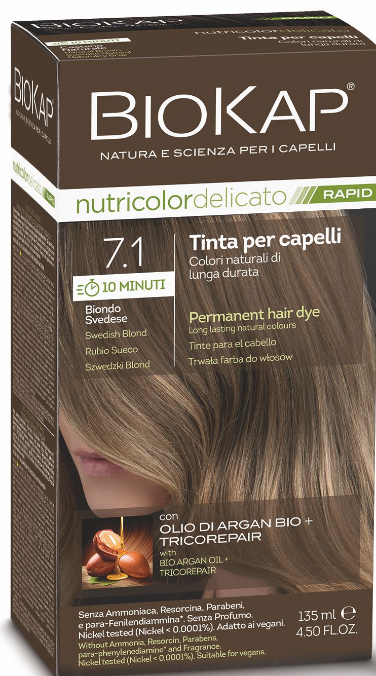 BIOKAP DELICATO RAPID barva na vlasy - 7.1 Středn&#237; blond studen&#225; 135 ml