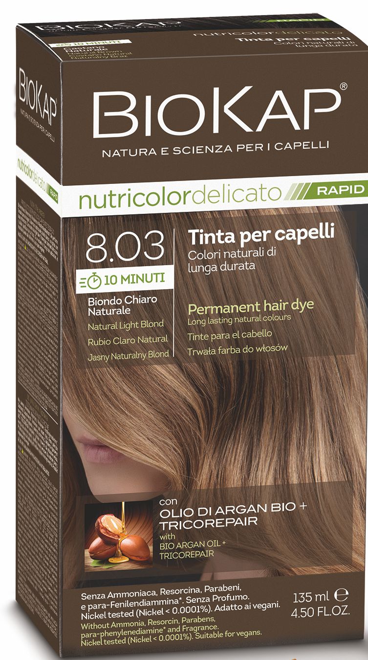 BIOKAP DELICATO RAPID barva na vlasy - 8.03  Př&#237;rodn&#237; světl&#225; blond 135 ml