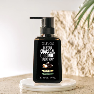 Tekuté olivové mýdlo s kokosem a aktivním uhlím