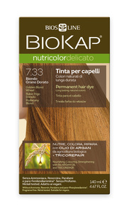 BIOKAP NUTRICOLOR DELICATO - Barva na vlasy - 7.33 Blond Zlatá pšenice 140 ml